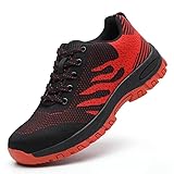 HonanEU Zapatos de Seguridad para Mujer,Zapatos de Protección del Trabajo Respirables,Cabeza de Acero, Zapatos de Trabajo,Zapatos de Seguridad para Astillero, 4, 38 EU