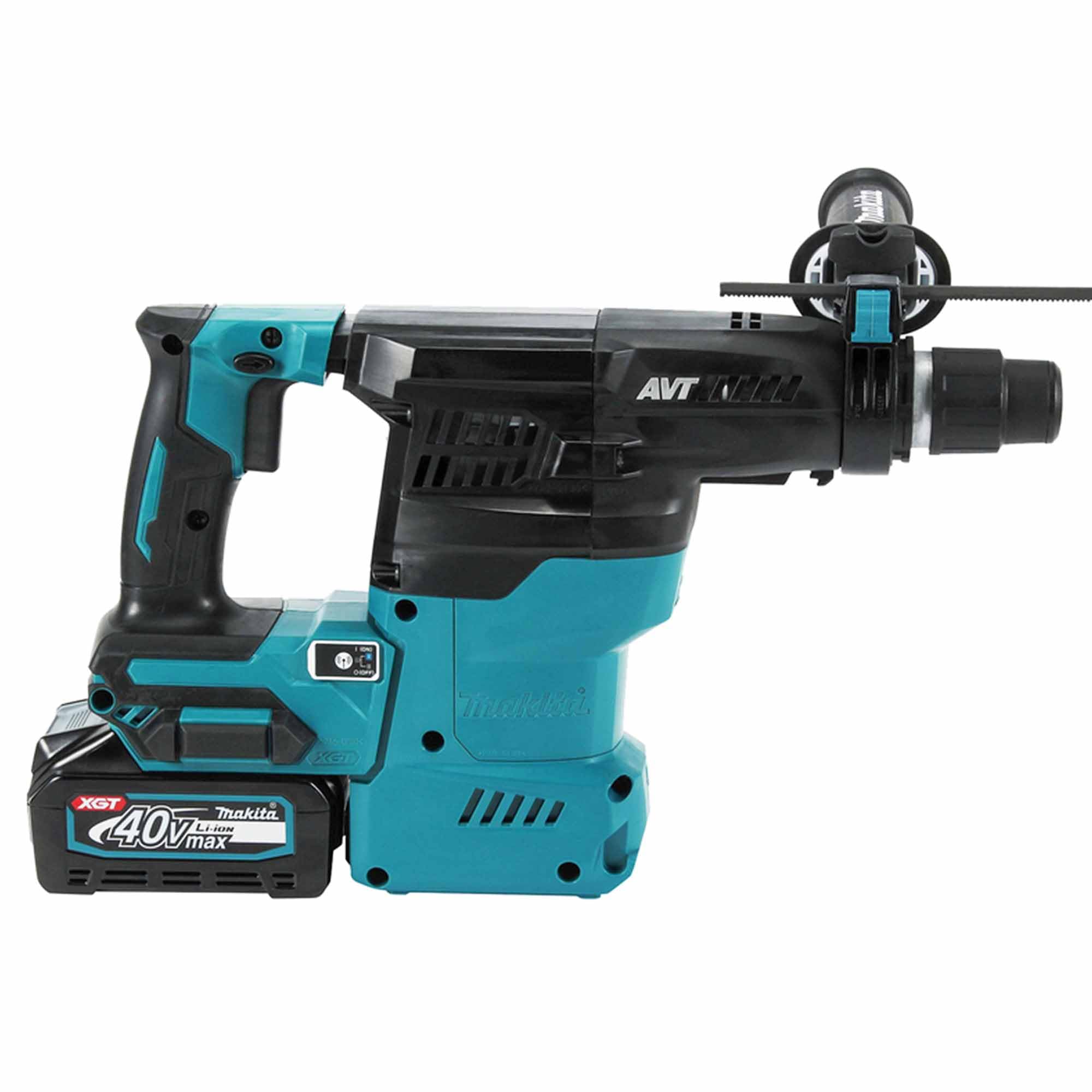 Makita HR008GM202 - Martello combinato a batteria SDS-Plus, 40 V, max. 4,0 Ah, 2 batterie + caricatore in valigetta per il trasporto