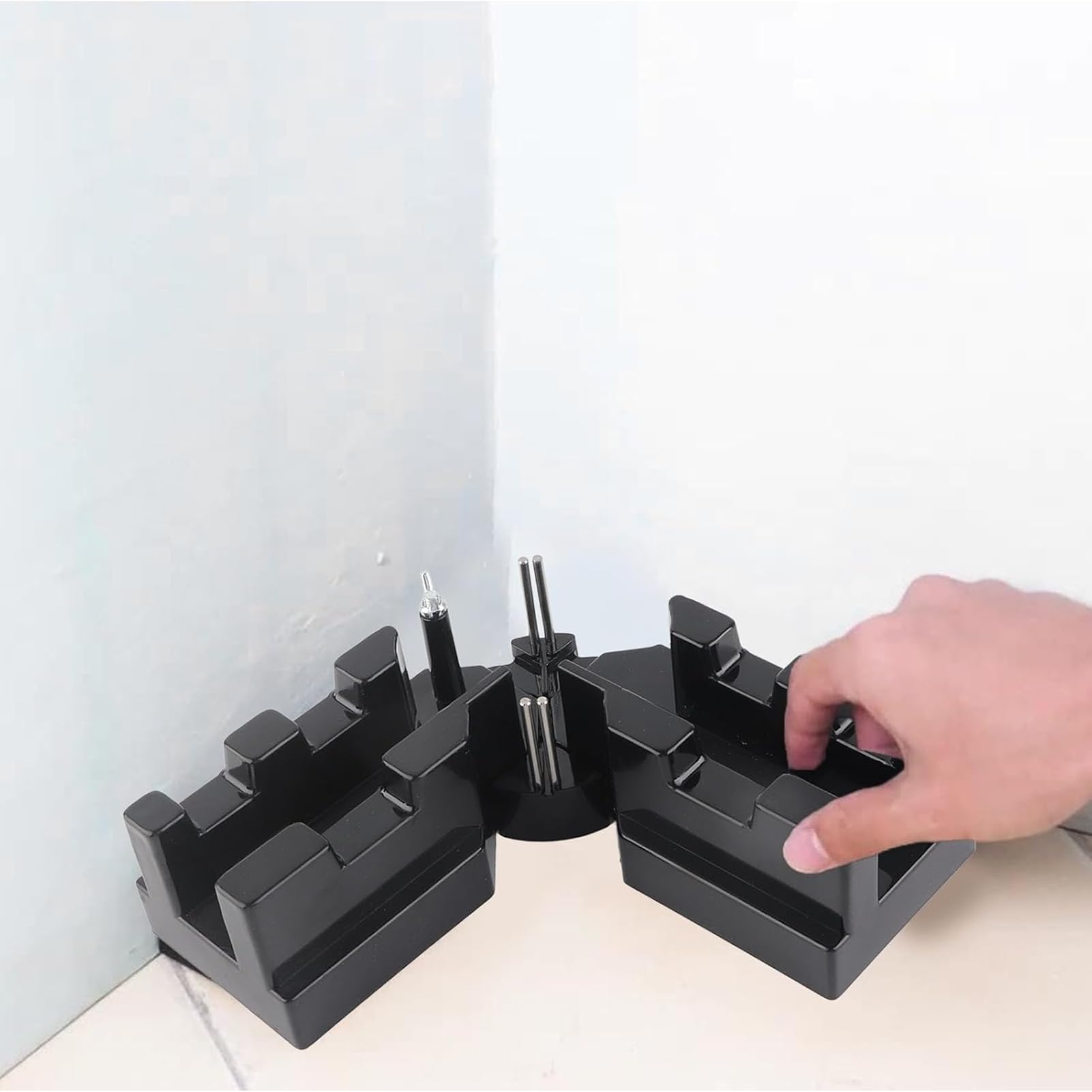 2 en 1 Herramienta de corte de esquinas Mitre, herramientas de corte de medición MITER para un corte preciso de tuberías decorativas domésticas instalación de ingletes portátiles para