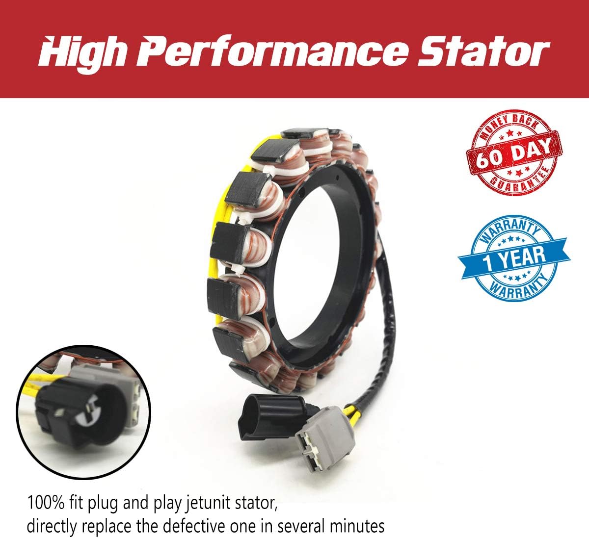 Stator for Suzuki Outboard 32120-92J00 DF100HP DF115HP DF140HP 2013-2019 100/115/140 HP