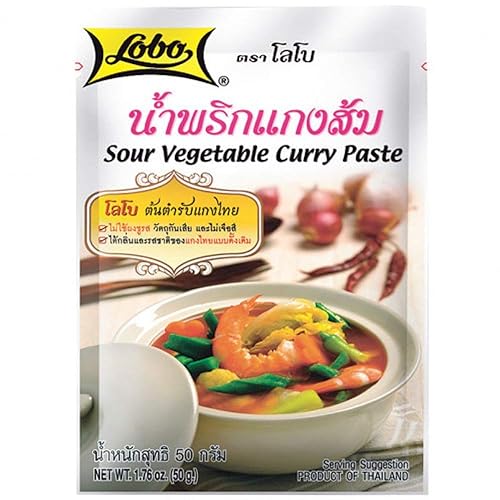 Lobo Brand, pasta de curry vegetal agrio, 1.76 oz. X 3 paquetes