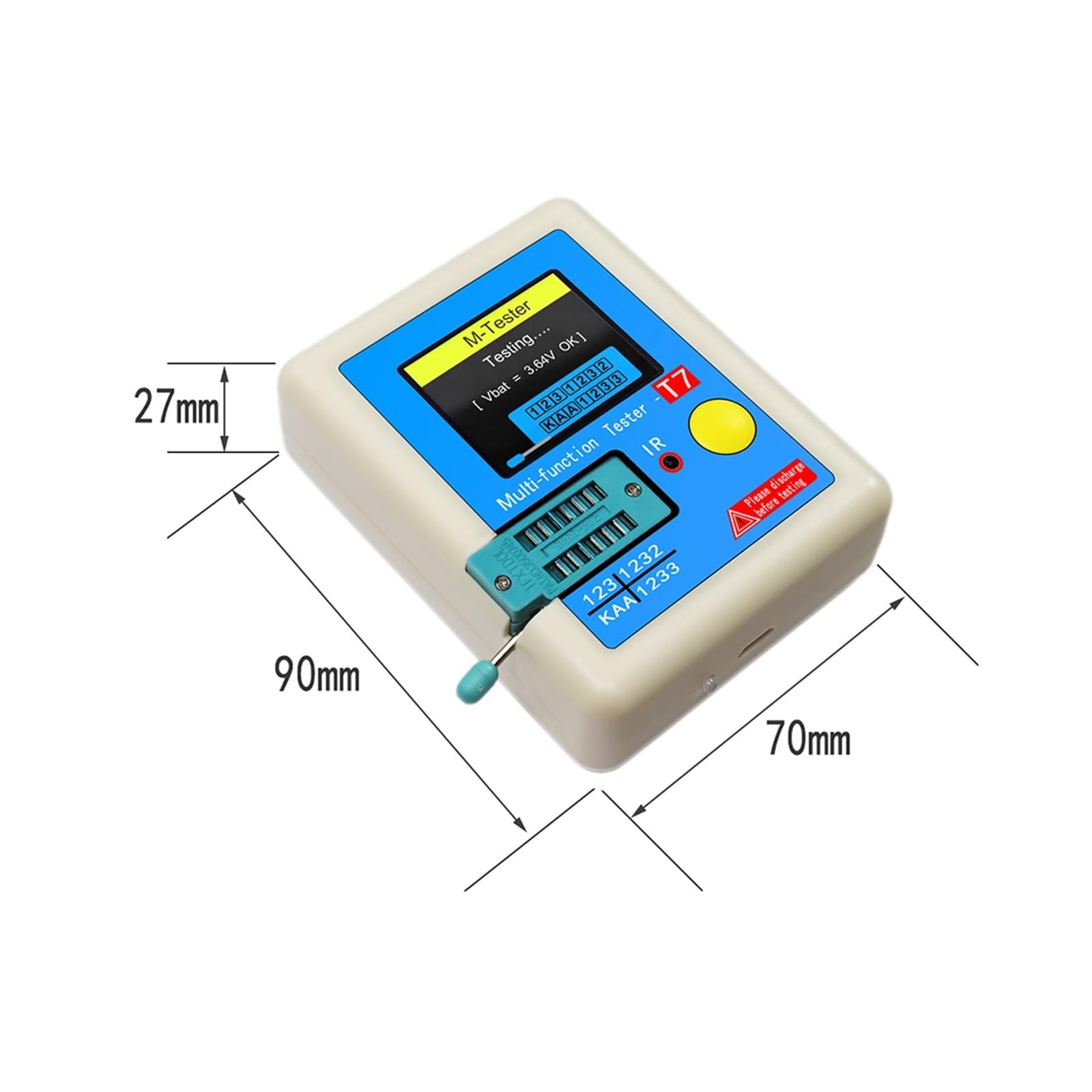 LCR-T7 Transistor Meter Multi-meter Tester Di Resistenza Capacitiva Diodo Triodo Condensatore Resistor LCR NPN PNP MOSFET Accurato Analisi Rilevamento Completa
