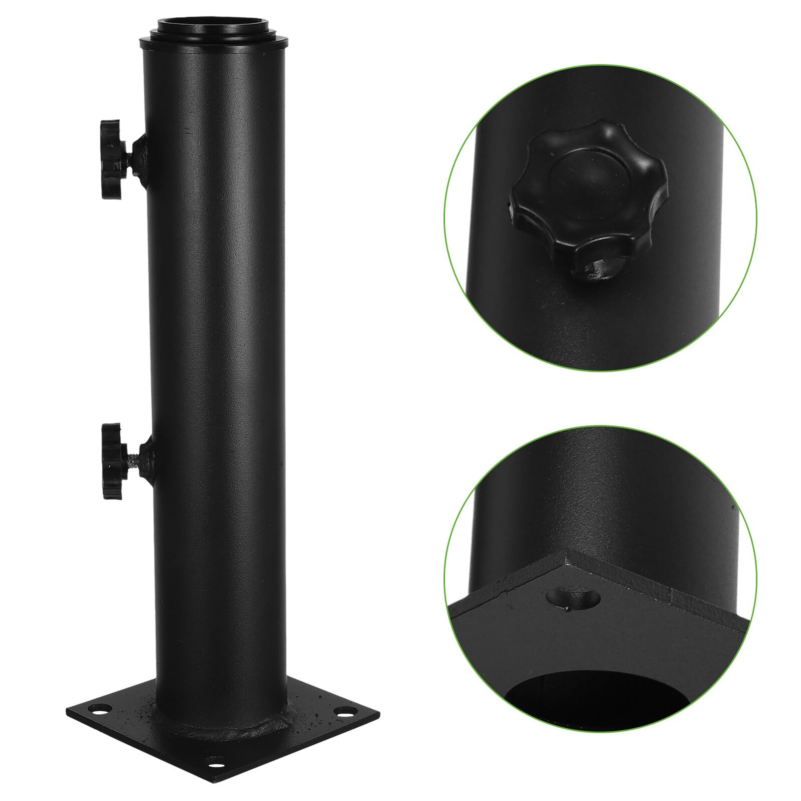 Base Portaombrelli in Ferro Resistente 10x10x30 Cm per Patio e Piscina, Supporto Regolabile per Ombrelloni da Esterno con capacità Elevata e Facile Installazione, Stabilizzatore