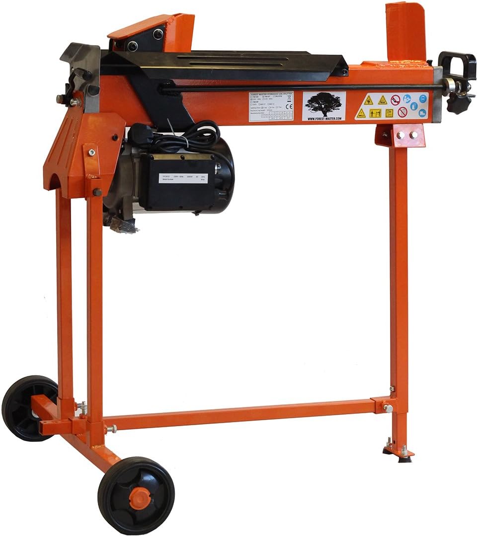FM10T-7 7 Ton Electric Log Splitter - DUOCUT Blade - 450mm Log Length Capacity - Ramstop - Pre-Filled with Oil and Ready to Use - Stand Included