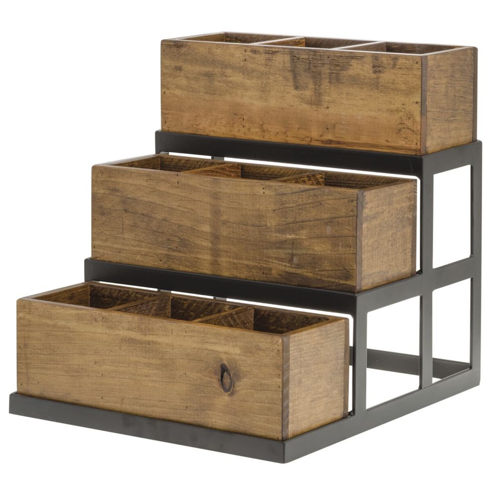 Reclaimed Wood Condiment Holder - 11 1/2"L x 13"W x 12 1.2"H by HUBERT – Wood, Model 191538025891
