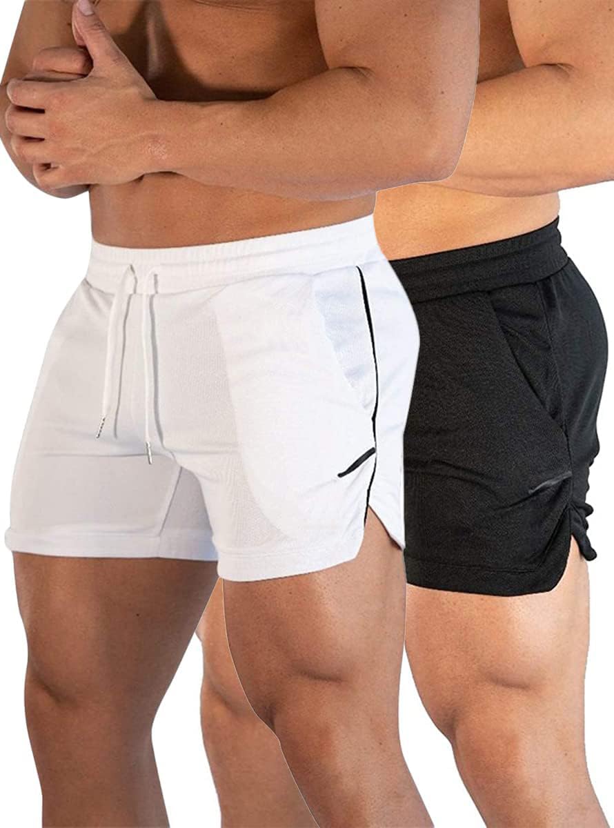 sandbank Men's 5" Gym Workout Short,Quick Dry Active Running Bodybuilding Shorts with Pockets