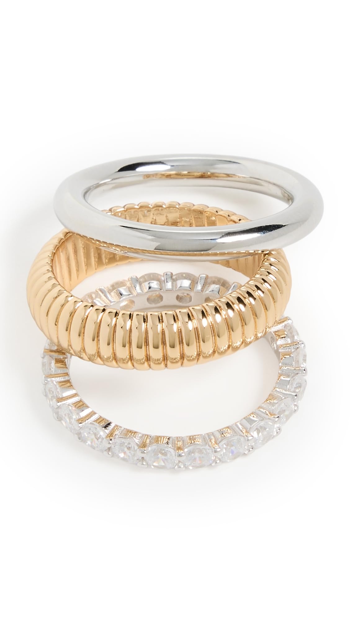SHASHI Women's Roux Ring Set, Gold, 6