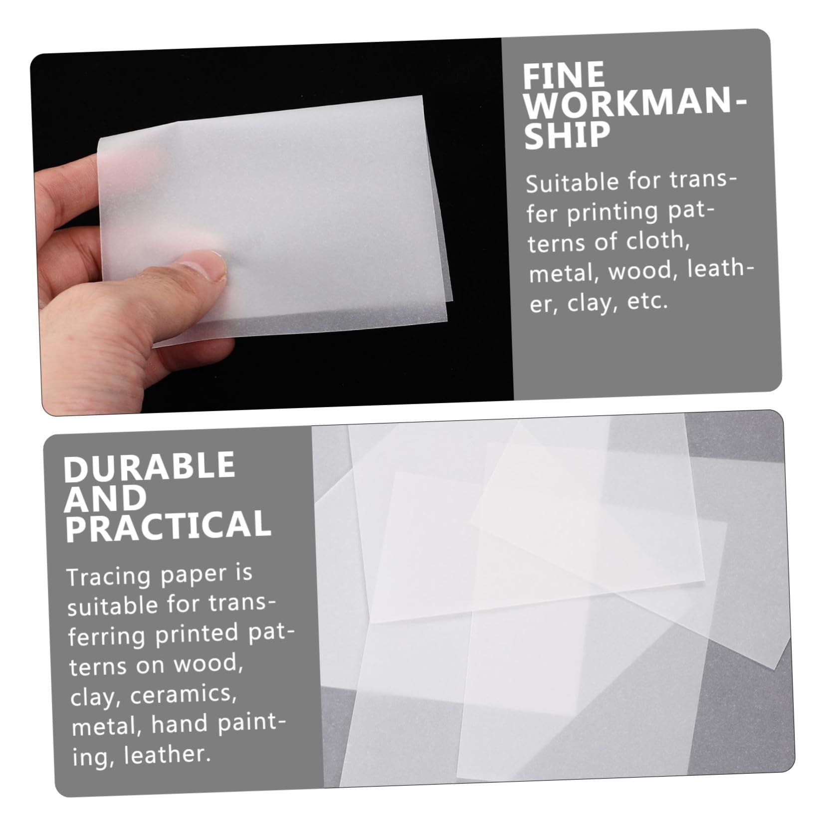 WEKAMOS 400 Hojas Papel de Transferencia Profesional para Dibujo Papel de Reutilizable de y Calcar de Alta Precisión