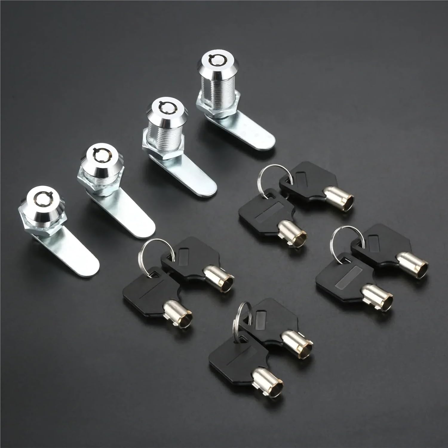1Set Drawer Tubular Cam Lock +Locking Plate Furniture Hardware 16/20/25/30mm with Alike Keys(16mm)