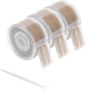 1800pcs Anjoize Eyelid Lift, Anjoize Invisible Eyelid Lifter Strips Kit, Anjoize Self-Adhesive Invisible Double Eyelid Tape with Tools (Large,Round-Brown)