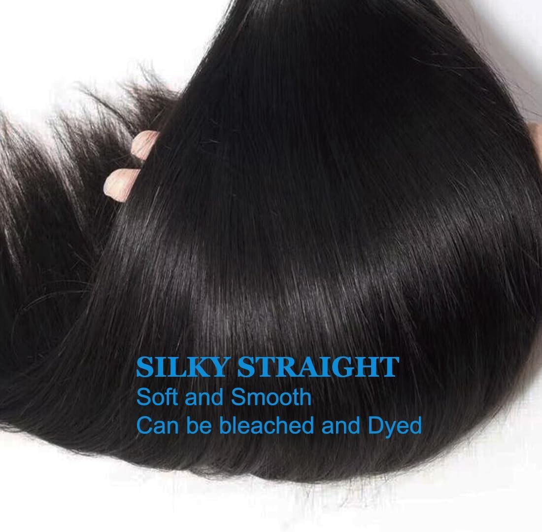 MsSunlight Human Hair Bundles Straight Human Hair Bundles Weave Extensions Unprocessed Virgin Brazilian Hair Straight Bundles Weft Natural Color 24 26 28 Inch - Image 3