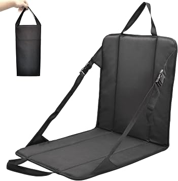 Pozico Portable Stadium Seat Cushion with Backrest for Bleacher, Lightweight Foldable Seat for Outdoor Sports, Concerts and Camping