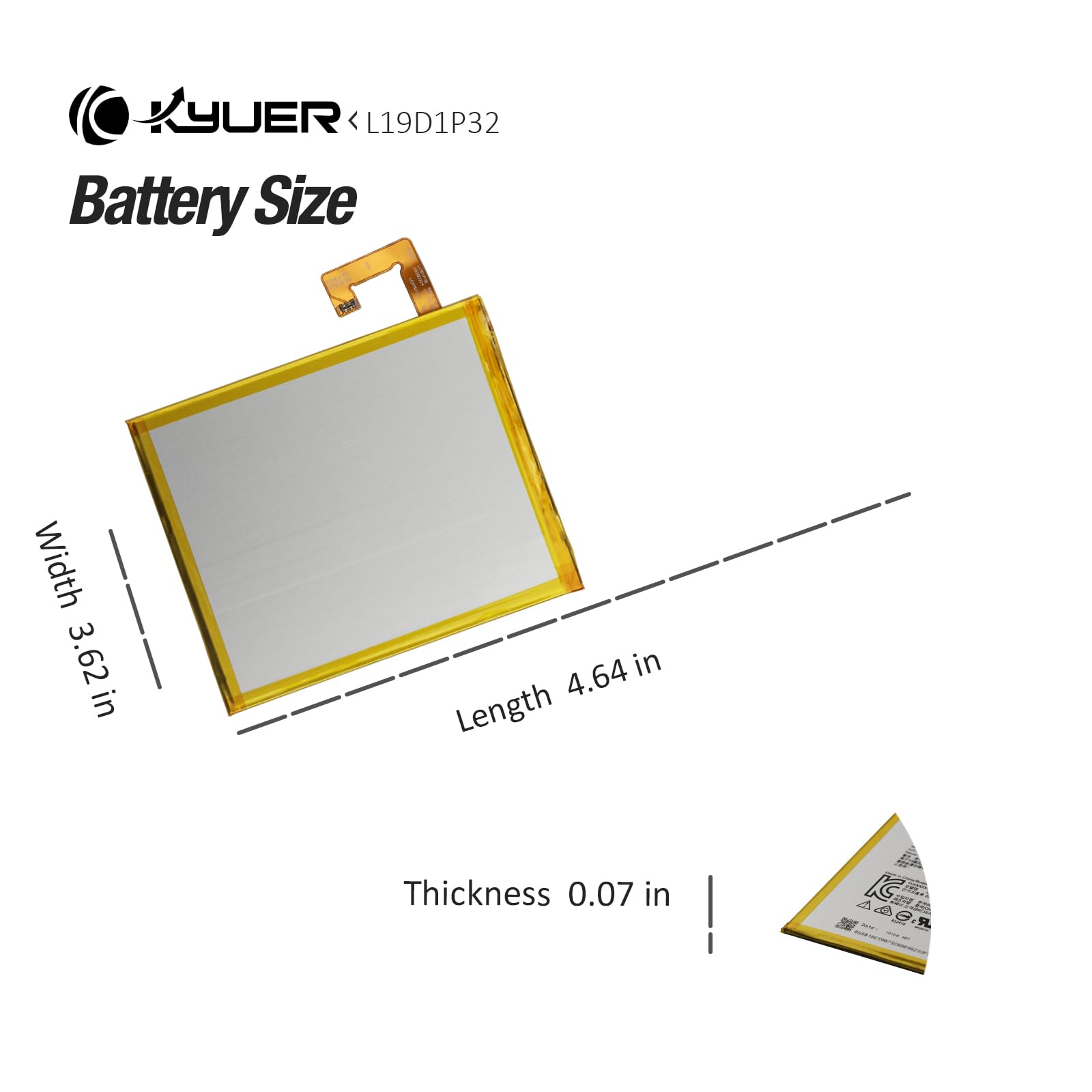 K KYUER L19D1P32 Tablet Batterie pour Le-Novo Smart Tab M10 Plus HD FHD 2020 G2 (Gen 2/2nd Gen) TB-X606 TB-X606X TB-X606F TB-X606V TB-X606FA TB-X606XA TB-X306 TB-X306X TB-X306F TB-X306V TB-X306FA