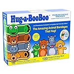 Super Fun Kids Bandages by Hug-a-BooBoo! The Amazing Animal Bandages That Hug! Childrens Favorite Stuffed Animal Designs - Hippo, Puppy, Teddy Bear & Frog! Family Bulk Pack Assortment -100ct Box