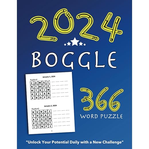 Boggle 2024 Puzzle Book: Unlock Your Potential Daily with a New Challenge , Enjoy 366 puzzles , 8.50 x 11 in, Puzzles & Solutions.