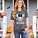 MNLYBABY Happy Halloween Shirt Women Magical Halloween Shirts Funny Spider Web Graphic Shirts Spooky Season Short Sleeve Tops Gray