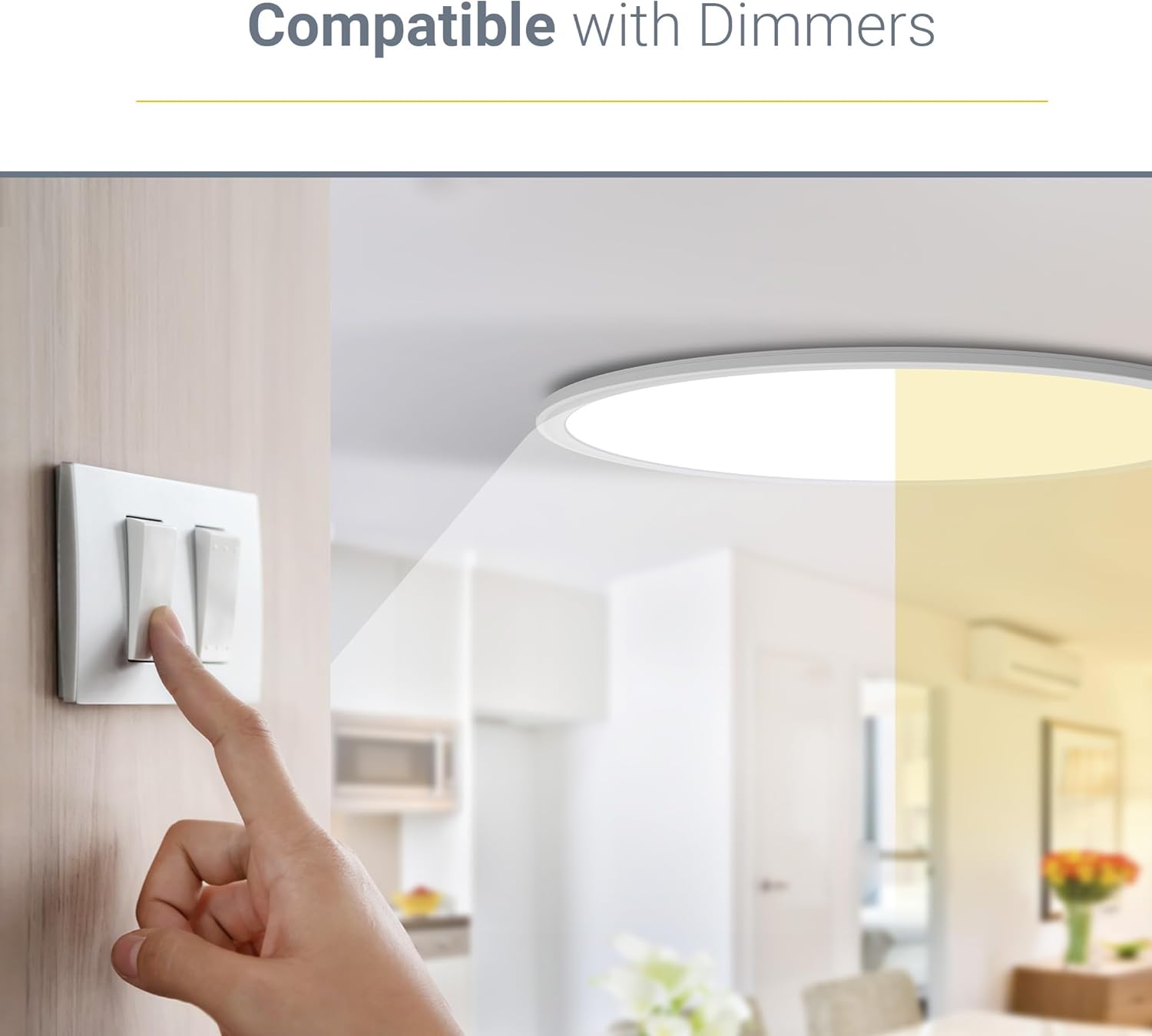 Step-by-step diagram for installing the Koda LED Ceiling Light, showing mounting plate, wire connections, and final attachment.