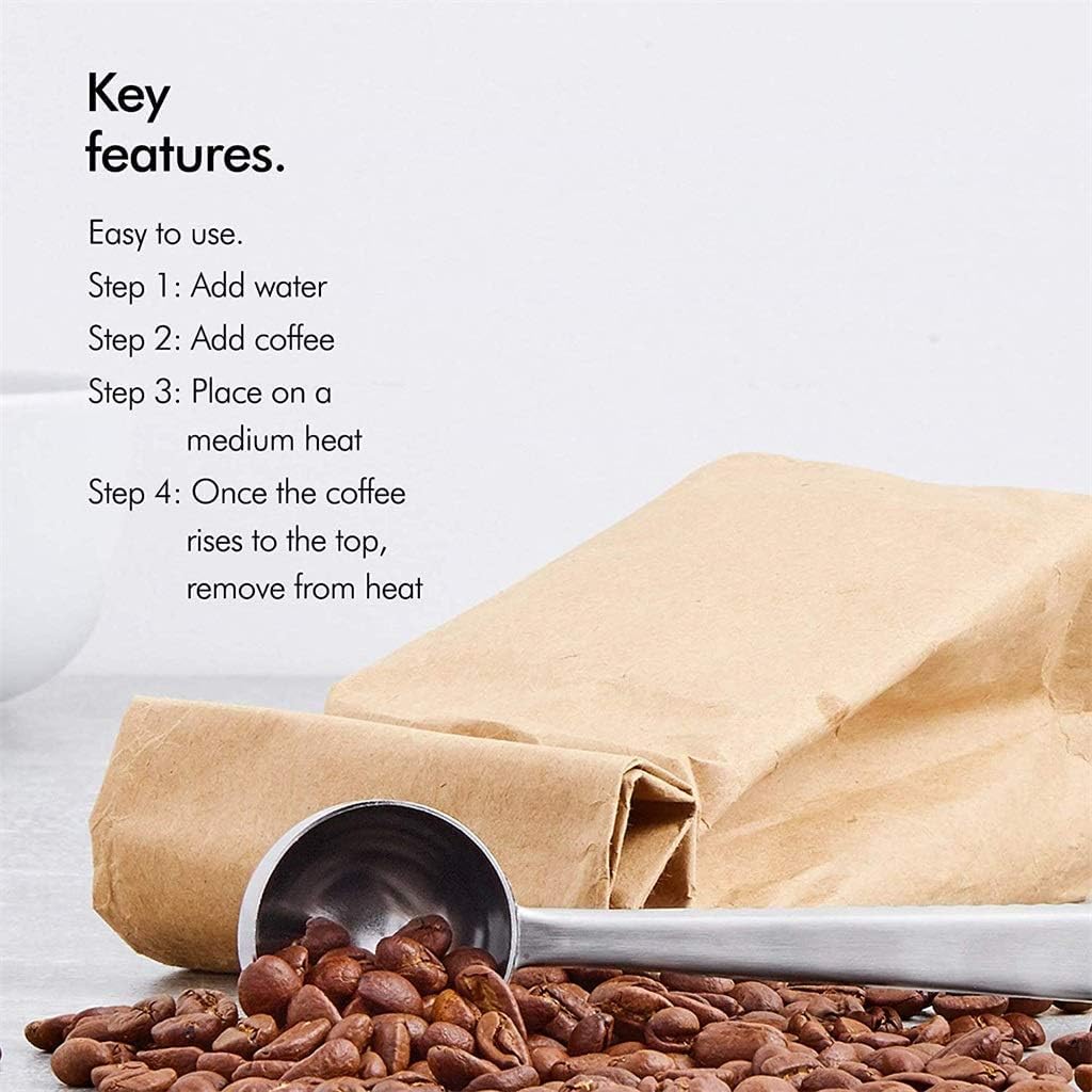 Cafetera Italiana Moka Pot Espresso A Mano Home 304 Grado De Seguridad Alimentaria Acero Inoxidable Grueso Sin Olor Fácil De Limpiar, 800ml