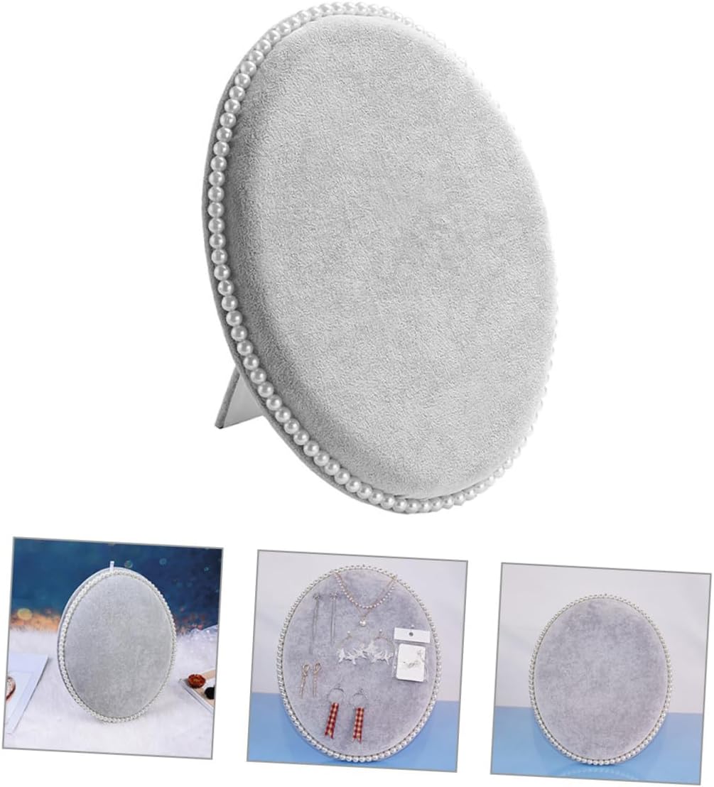 Abaodam Earring Organizer Jewelry Display Stand Large Oval Panel Velvet Finish Wall-mounted Earring Holder Rack for Studs and Necklaces Home Accessory Storage