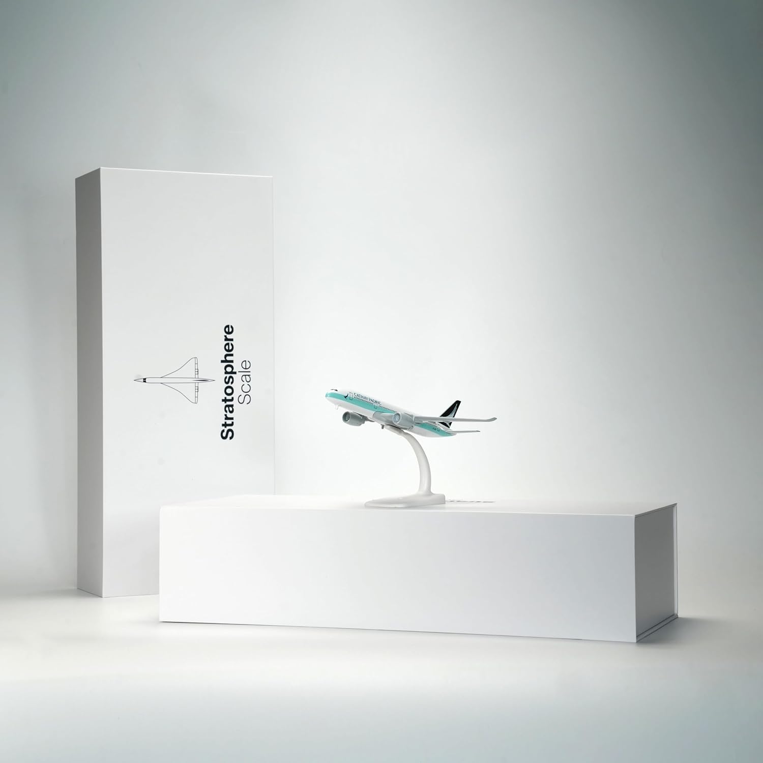 Stratosphere Model Cathay Pacific Airbus A350-900 Diecast Aircraft 1:300 Scale, Modern Wide-Body with Display Frame, Metal Pins & Card Pack, Asian Aviation Gift.
