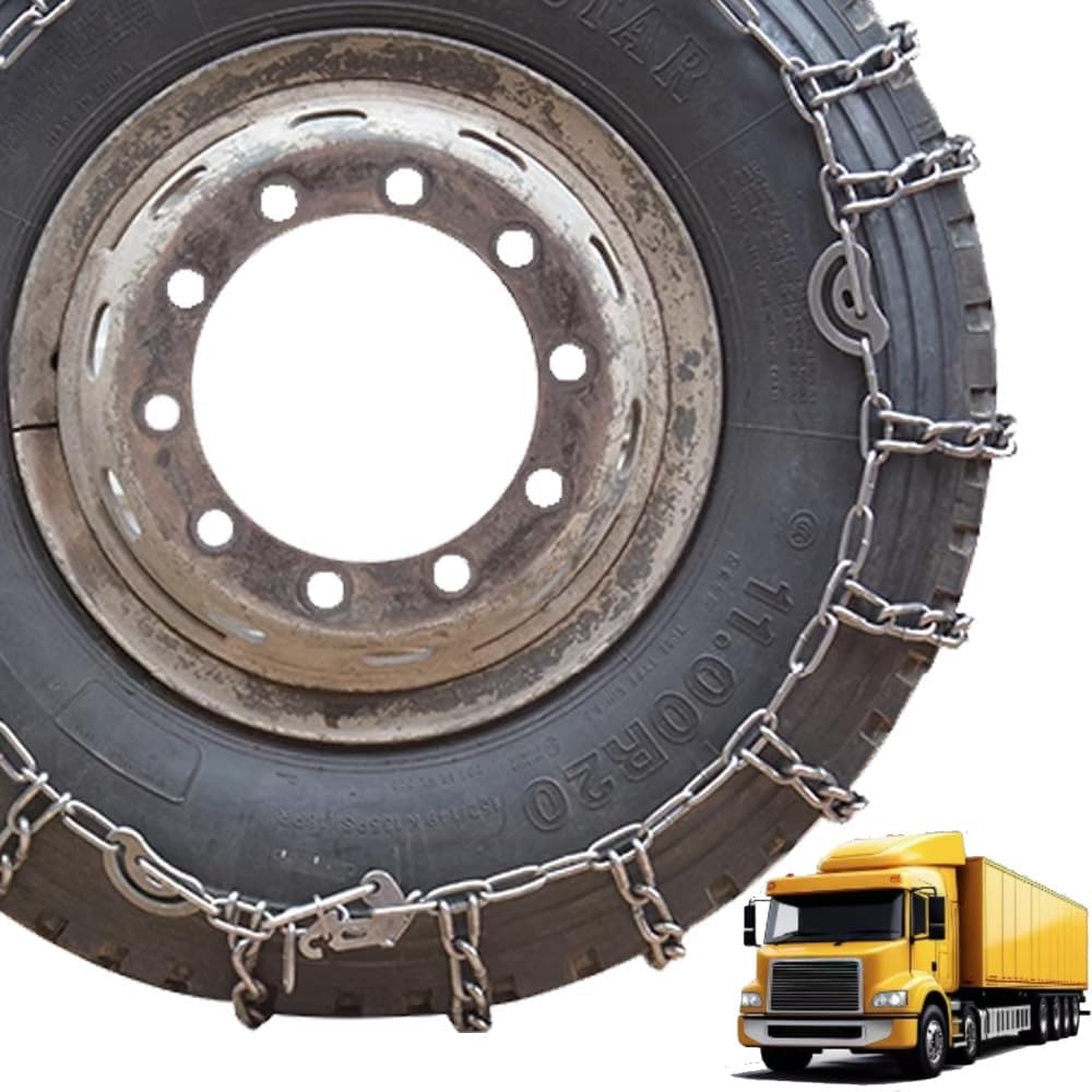 9mm Set of 2 Tire Chains for Suv and Pickup Trucks Slip Snow Traction Chains Durable Manganese Emergency Grip for Mudy Roads 235/75R17.5 2pcs 7.00-16