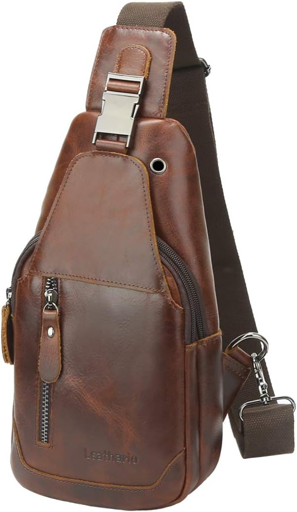 leather chest bag