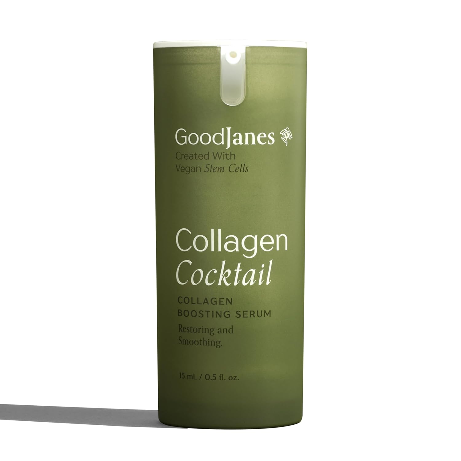 GoodJanes Collagen Cocktail Boosting Serum with Vegan Collagen, Vitamin C, Niacinamide & Copper Peptides – Plant-Based Stem Cell Treatment for Radiant, Firm-Looking Skin, 0.5 oz