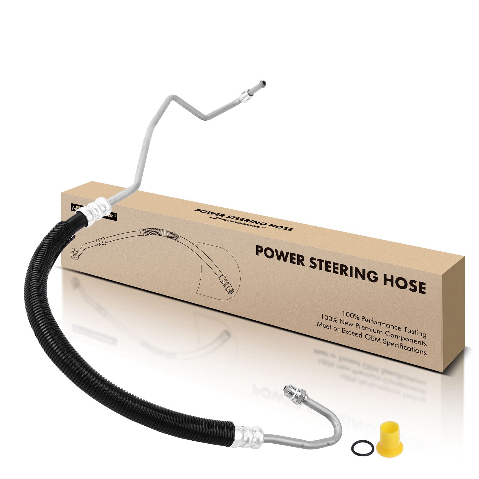 A-Premium Power Steering Pressure Hose Line Assembly Compatible with Ford F-350 2015-2016 F-250 F-350 F-450 F-550 Super Duty with 3 Bolt Valve Housing