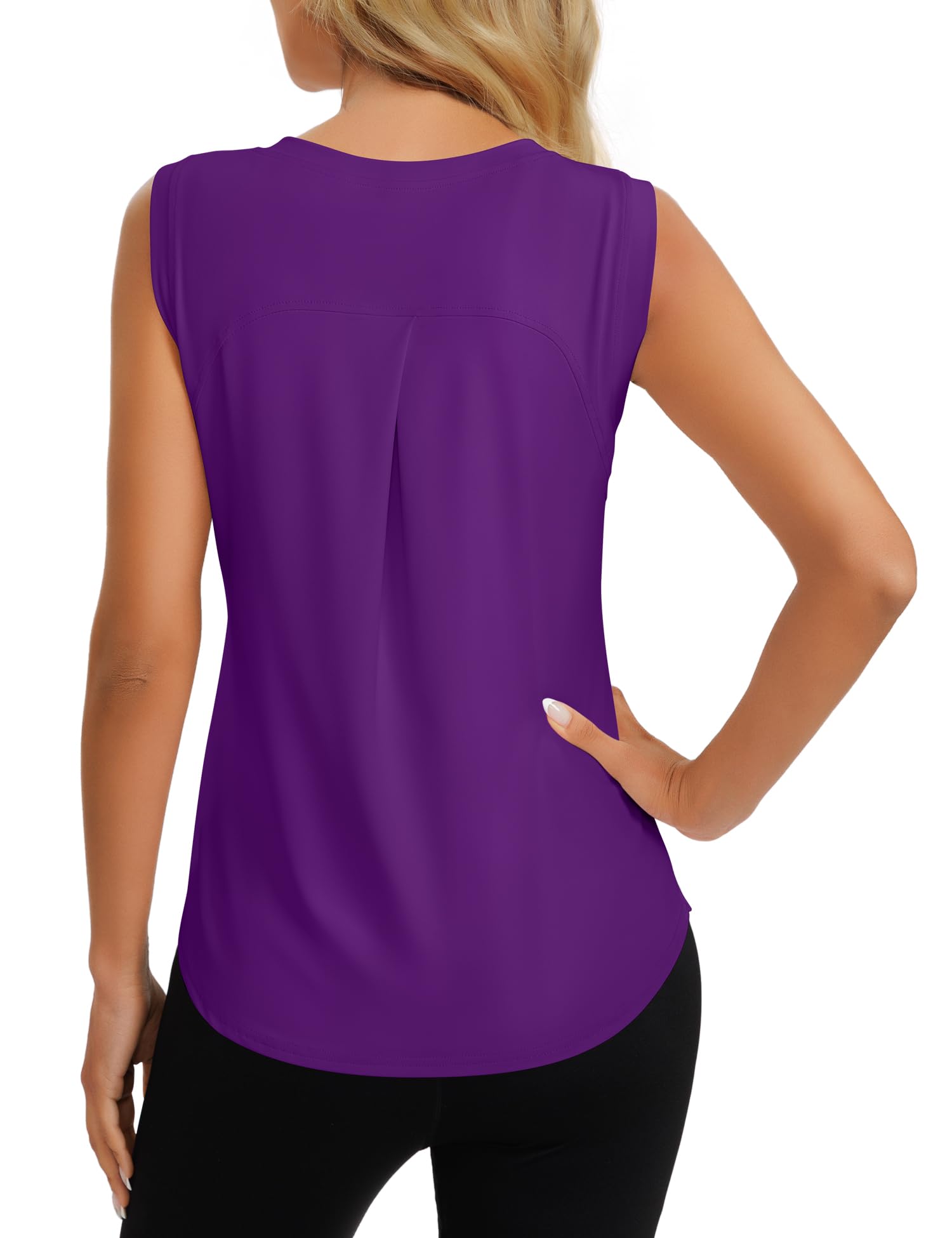 Dawnrole Damen Sport Top Ärmelloses Tennis Fitness Shirt Damen Leichte Yoga Sport Oberteile