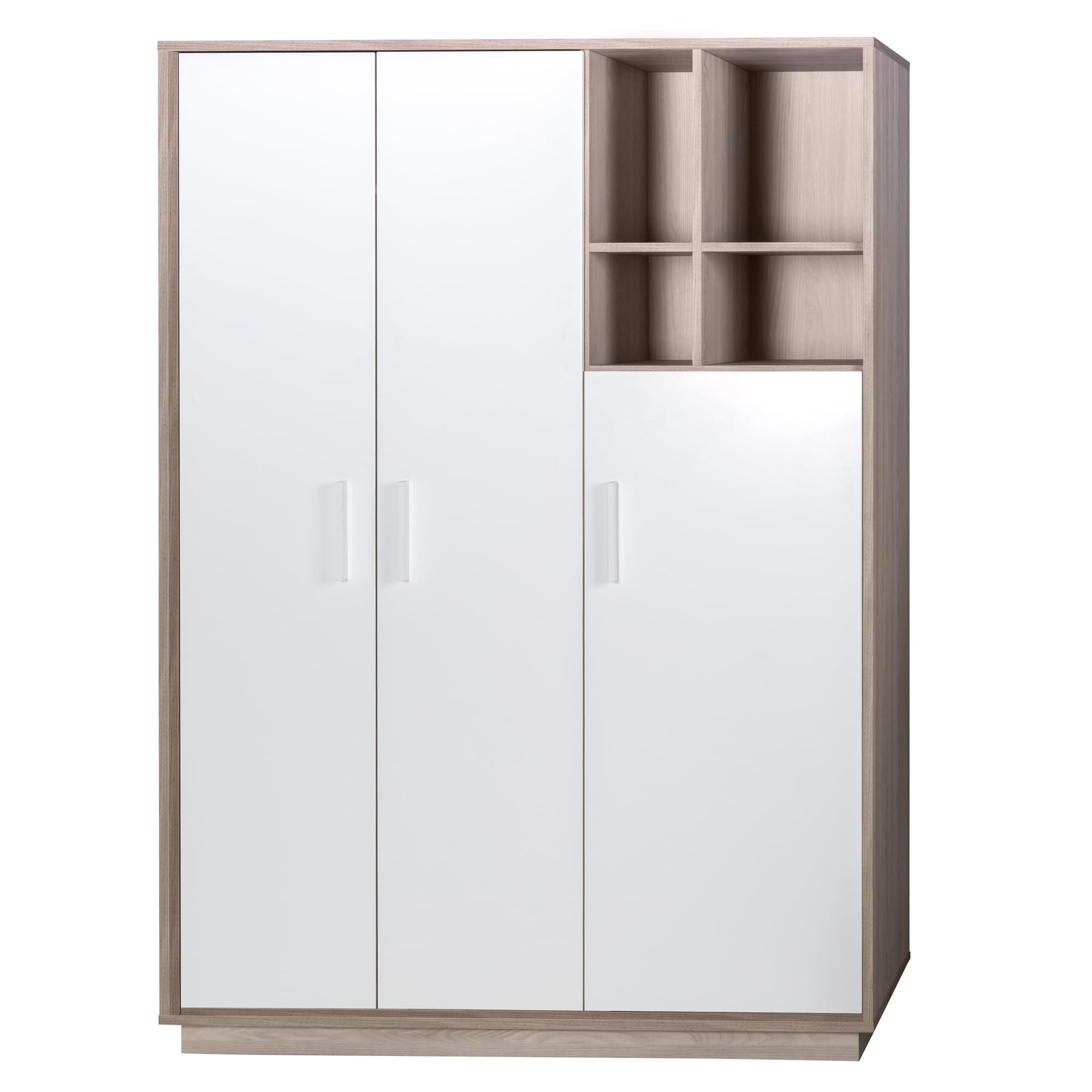 roba Chambre Bébé Complète Olaf - Lit Évolutif 70 x 140 cm + Commode à Langer + Armoire à 3 Portes - Blanc / Décor Bois