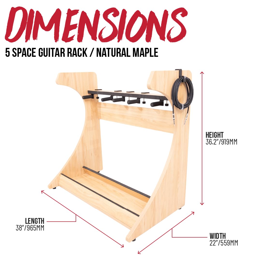 Gator Frameworks Elite Gitarrenständer für 5 elektrische oder akustische Gitarren, Ahorn (GFW-ELITEGTR5RK-MPL)