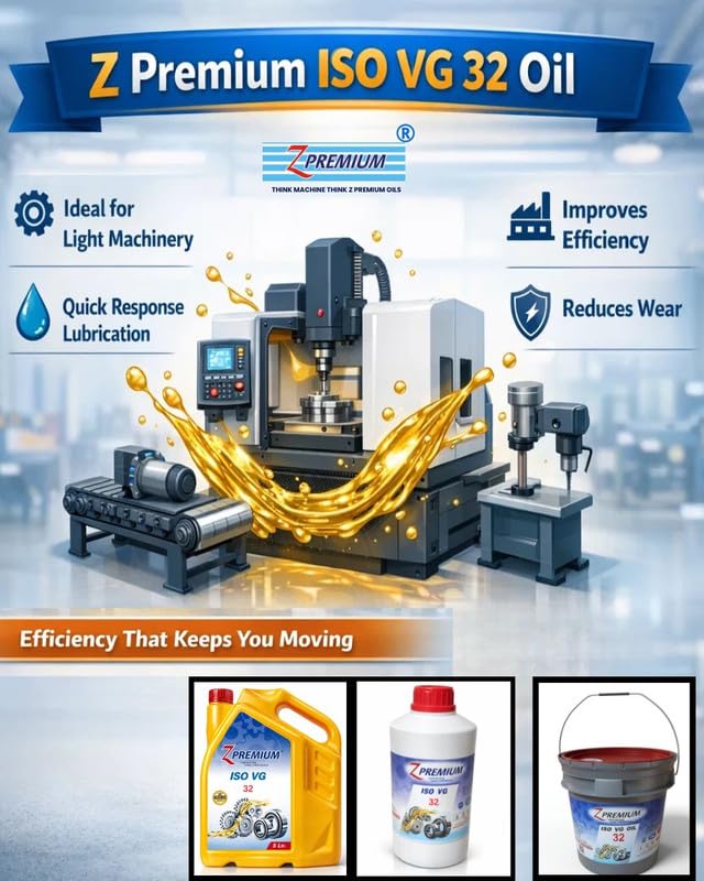 Image of ZPremium ISO VG 32 Hydraulic Oil - Premium Anti-Wear Lubricant with Thermal Stability, Oxidation Resistance & Corrosion Protection | Long-Life Formula for Industrial Machinery & Compressors (10 Litre)