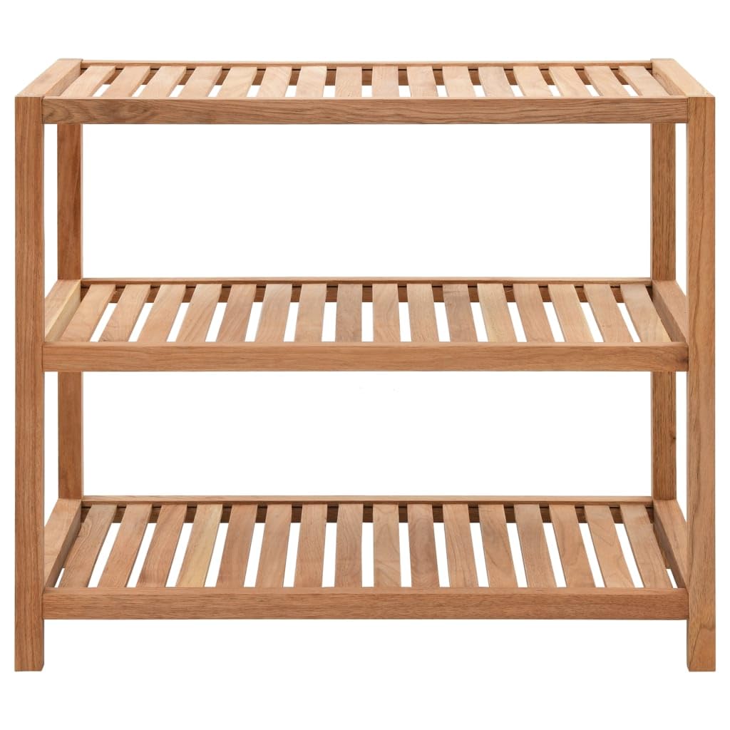 Generic Półka łazienkowa z Litego Drewna Orzechowego, 3-poziomowy regał do Przechowywania z Listwami, Bardzo Solidny i Trwały, łatwy montaż, 65x40x55 Cm, Artykuły łazienkowe, na