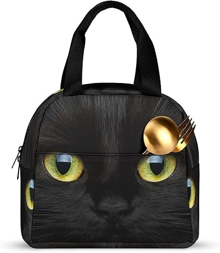 Miniatura 3 de Yellow-Eyed Black Cat Lunch Box for Women Men Insulated Lunch Bag Reusable Lunch Tote Bag Lunch Container
