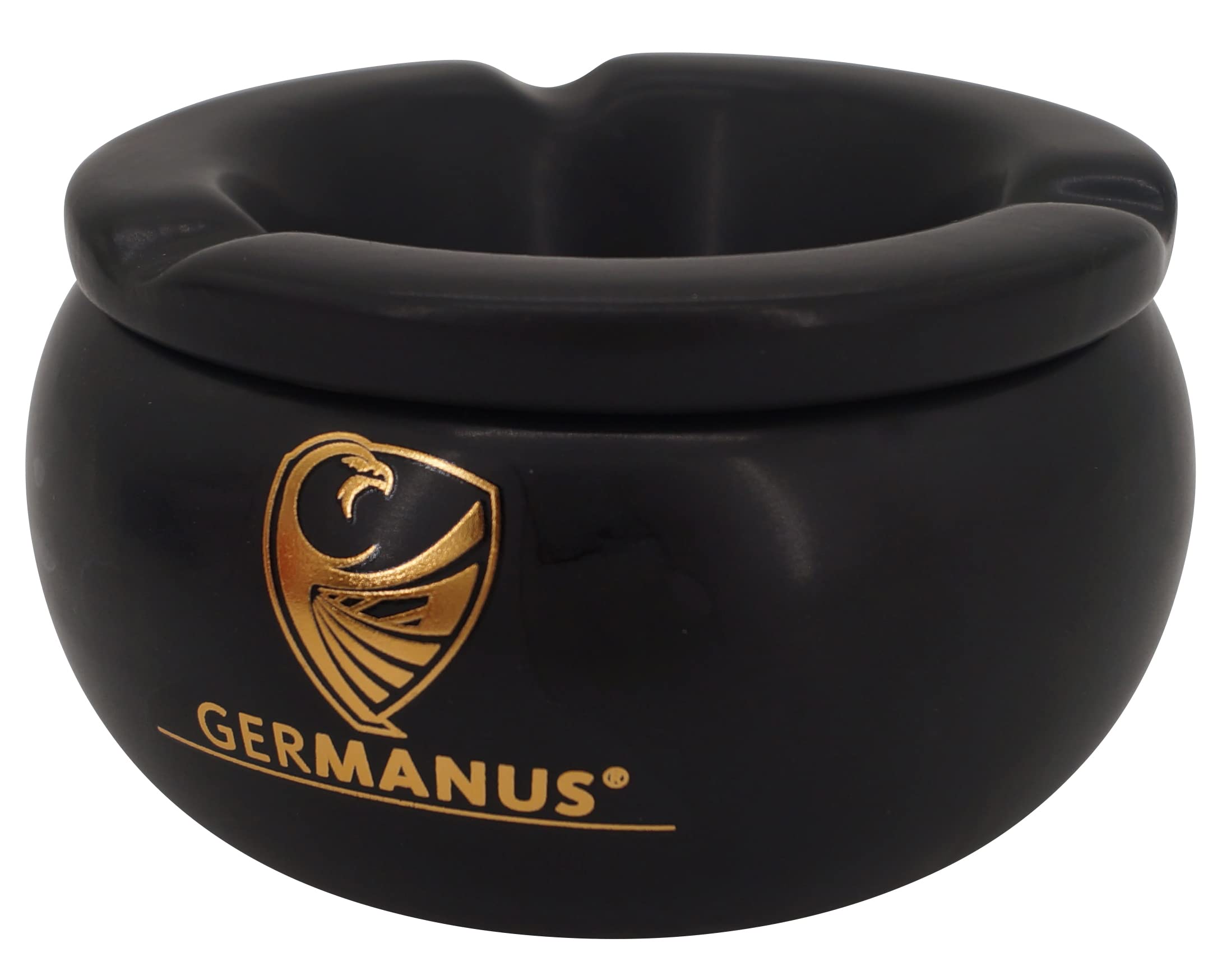 GERMANUS Cigarette or Cigar Ashtray Round 11cm Black
