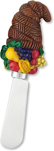 Miniatura 4 de Supreme Housewares Cuchillos esparcidores de queso y mantequilla, decoración de Acción de Gracias, mango de resina pintado a mano con hoja de acero