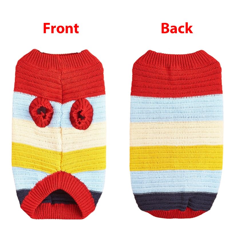 luvin Soft Yarn Striped Knitted Winter Sweater for Dogs & Cats - (Multicolor & Small) Pack of 1 2