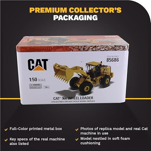 Miniatura 6 de Diecast Masters Cargador de ruedas Caterpillar 966 150  Camiones para gatos y equipos de construcción de la serie High Line  Modelo a escala 150