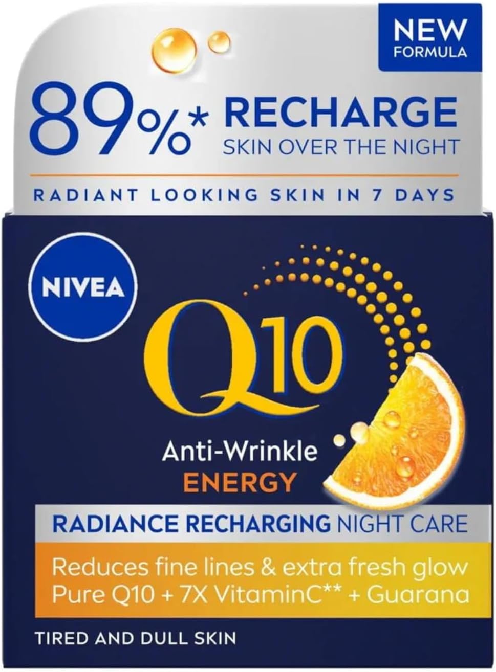 NIVEAQ10 Energy Recharging Face Night Cream (50 ml), Energising Night Cream for Women, Hydrating Night Face Cream, Recharging Face Cream with Vitamin C and Q10