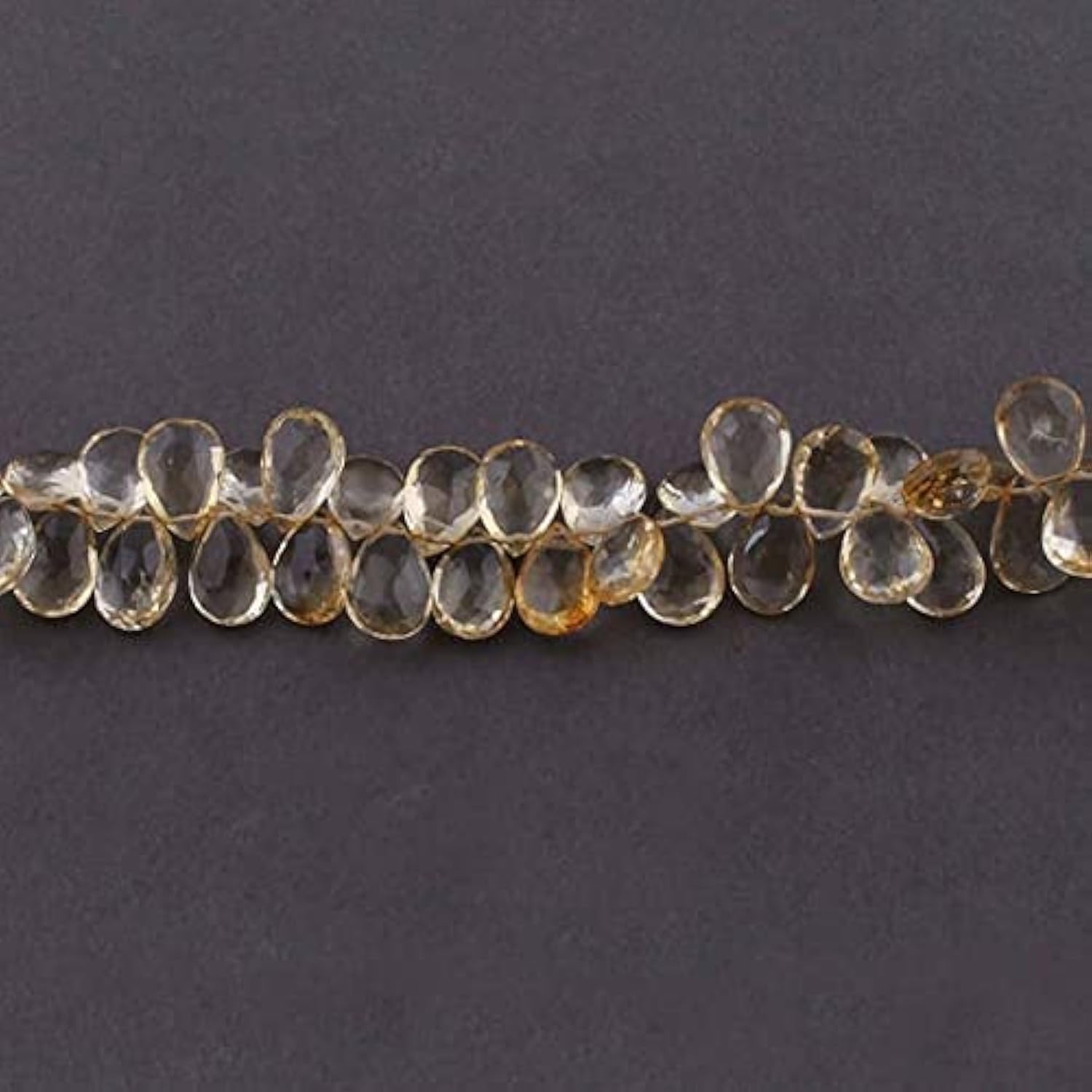 Citrine naturelle non traitée en gouttes facettées de 12-13mm pour la haute joaillerie