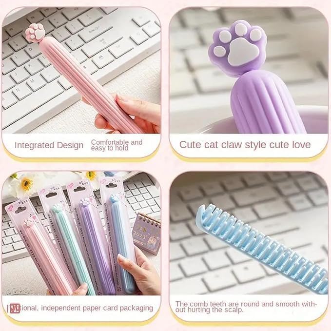 TARTAMYA Hair Comb, Portable Travel Lovely Decorative Cartoon Hair Comb With Cover, Easy To Carry For Travelling, Multicolour, 1 Pcs 4