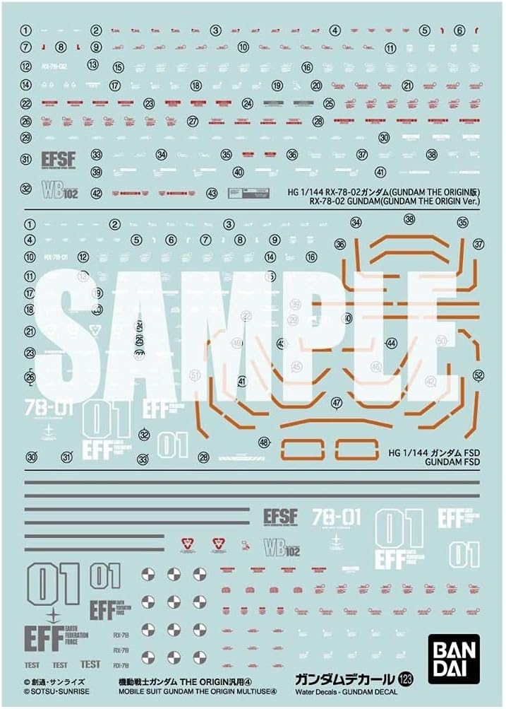 ガンダムデカール No.123 機動戦士ガンダム THE ORIGIN汎用4