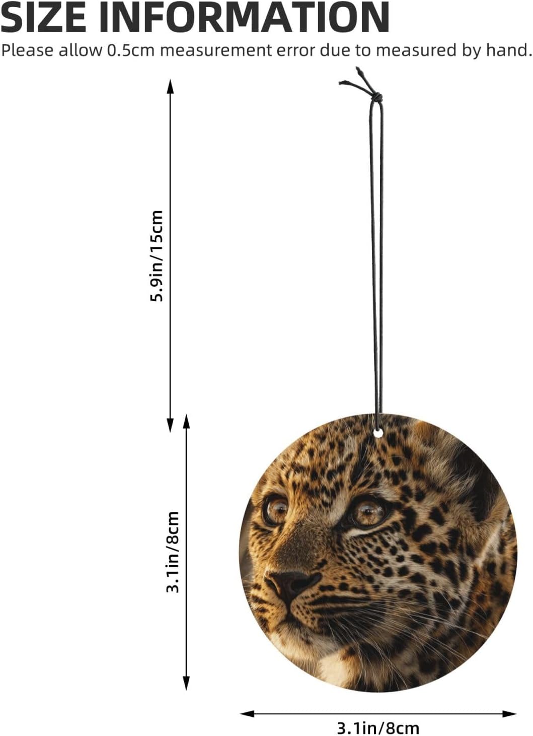 Car Air Freshener 24 PCS Cute Leopard Hanging Car Air Fresheners Auto Interior Decor Card Freshener Strong Scented Card Lavender Cars Scents for Office Bedroom Close Drawer Round Shape