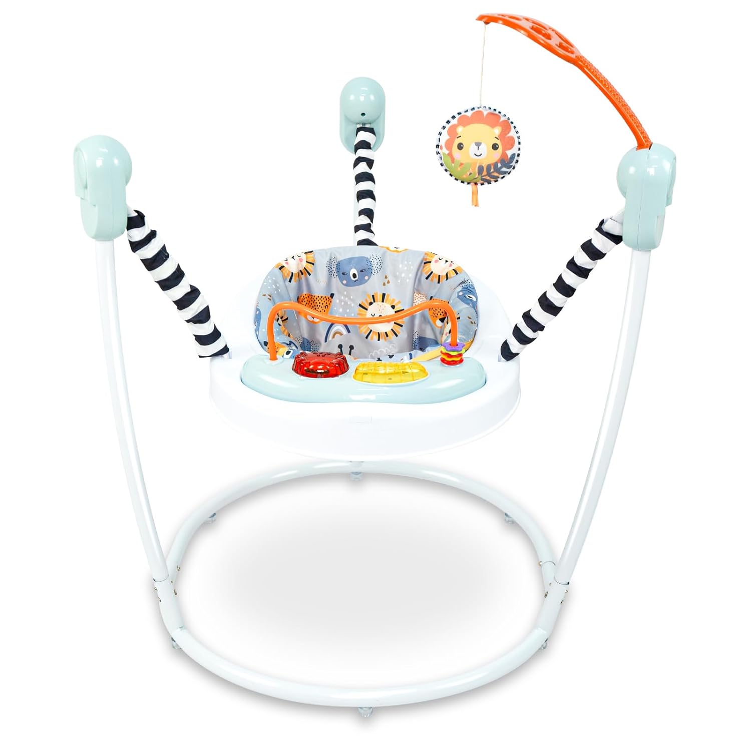 Baby Jumper Activity Center with lusic Lights & Sounds -Gentle llonster Baby Bouncer Stationary Entertainment PlayStation with Interactive Toys for 6-12 Months Development