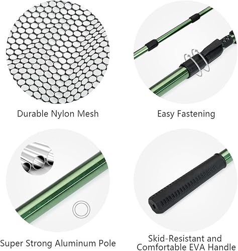 Miniatura 6 de RESTCLOUD - Red de aterrizaje de pesca con mango telescópico, red de pesca de agua dulce para niños, hombres y mujeres, se extiende hasta 40-63