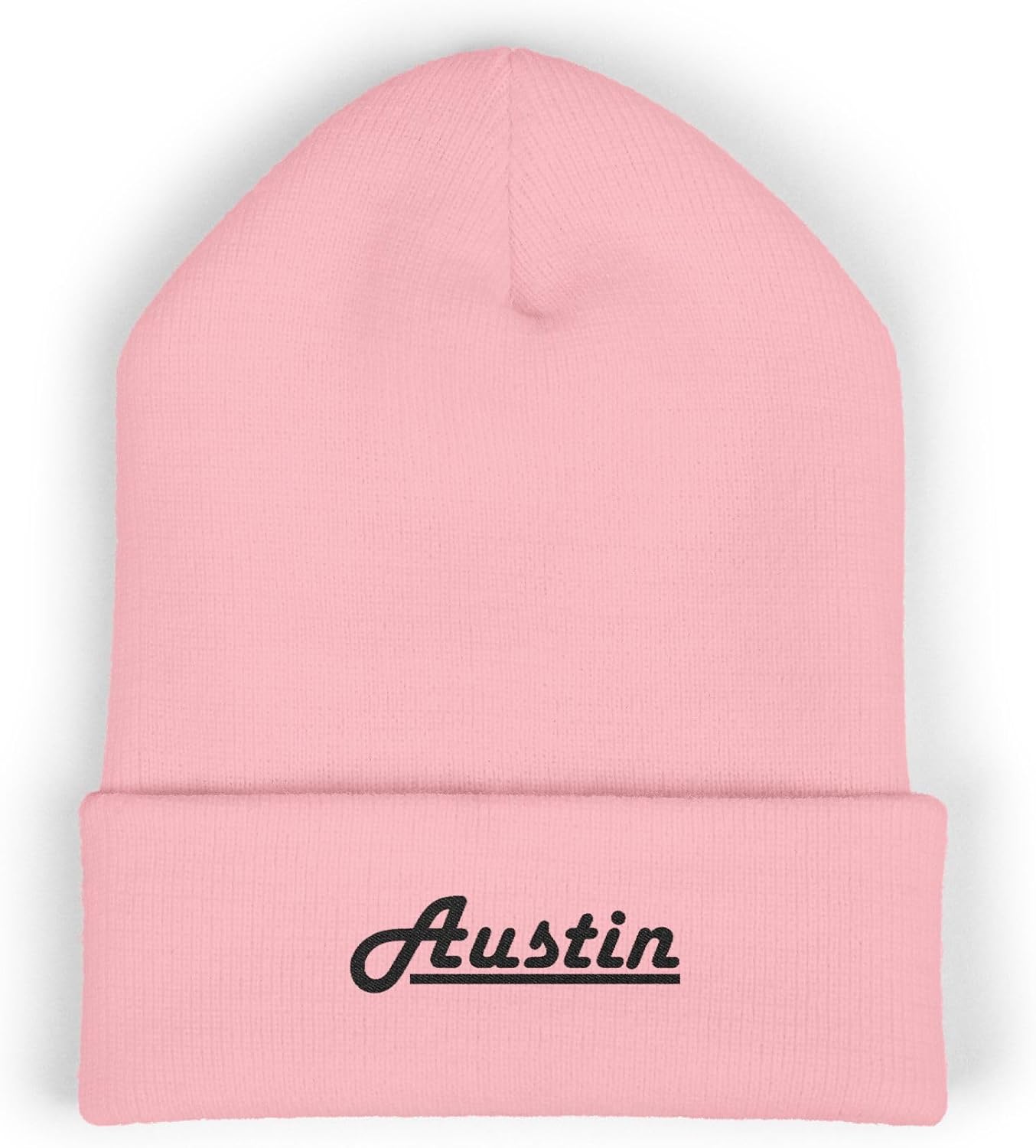 Austin Classic Cuffed Beanie Hat with Embroidery Message