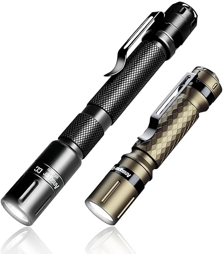 Ansyper CC 3 modos de linternas pequeñas LED linterna táctica potente de alto lúmenes con clip, luz de bolsillo delgada y portátil compacta para