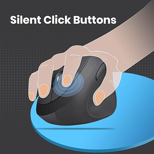 Miniatura 6 de Perixx PERIMICE-719 - Mini ratón vertical inalámbrico para diestros, 3 niveles DPI