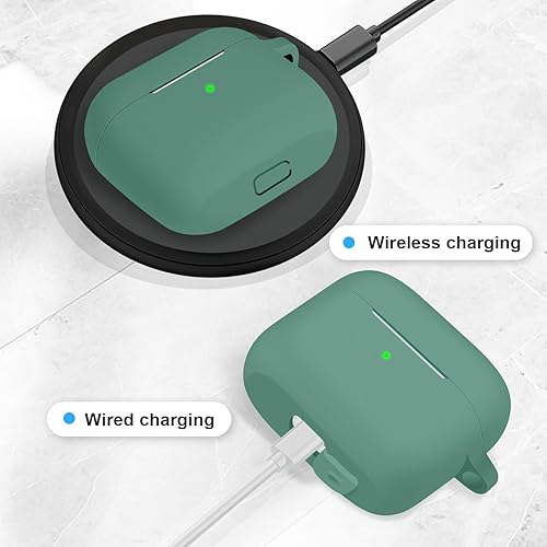 Vista 45 de Funda para AirPods 3, accesorios de protección de silicona con llavero y kit de limpiador compatible con AirPod de 3ª generación 2021 para mujeres