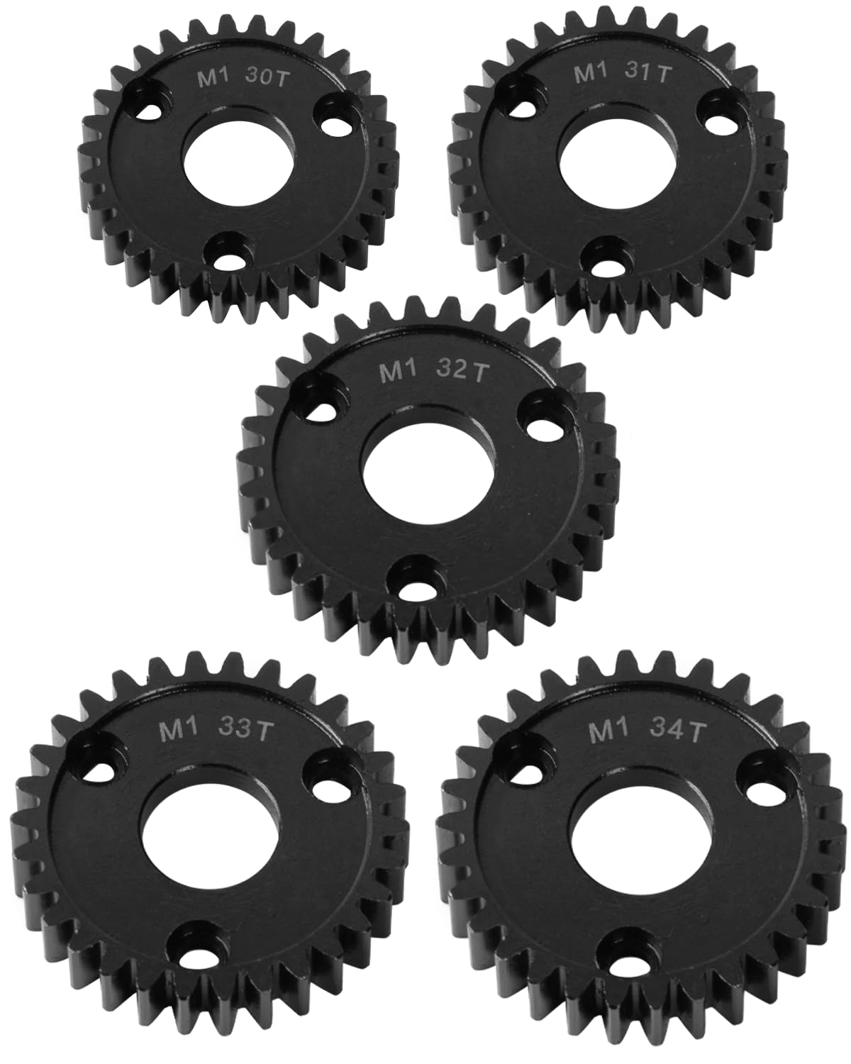 RcarmubWow RC M1 30T 31T 32T 33T 34T Spur Gear Set Upgrades Part for TRAXXA ARRM A LOS1 HPI HOBAO,#45 Steel MOD 1 30T 31T 32T 33T 34T Gear Set,5PCS